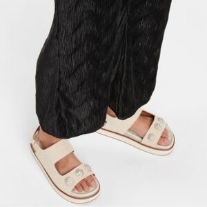 Ganni Juta platform Sandals with crystal detail Size 39 NEW